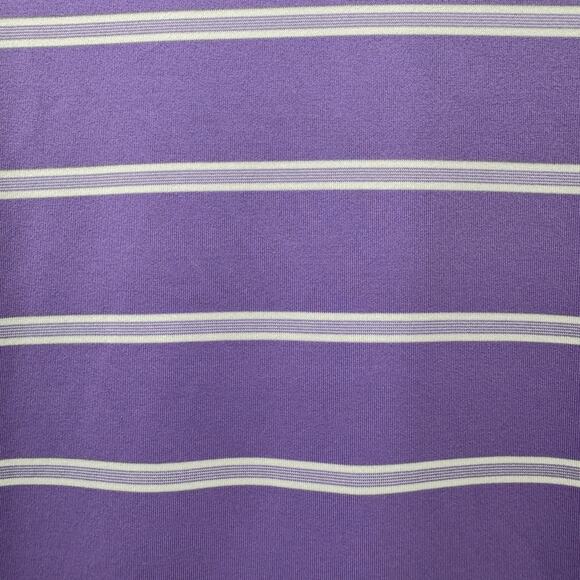 Peter Millar Polo Shirt Mens XL Purple Stripe Golf Activewear Summer Comfort - Picture 4 of 7